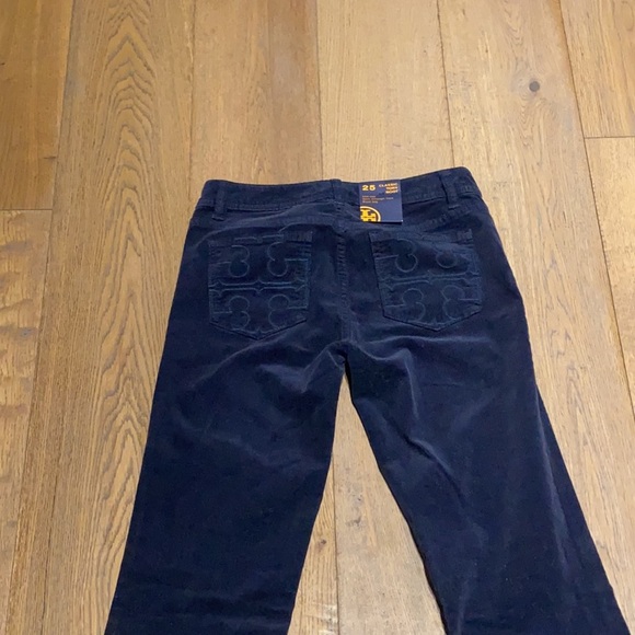 Tory Burch Classic Tory Boot Navy blue pants low rise 25 - Picture 4 of 8
